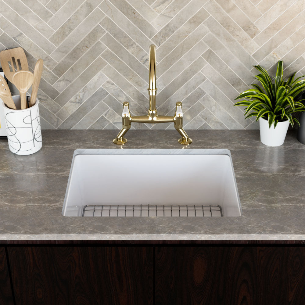 Valquest 24" Undermount Fireclay Single Bowl Kitchen Sink