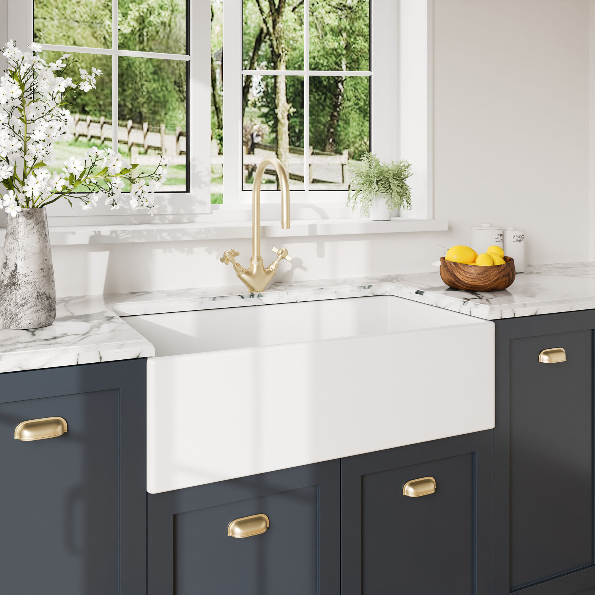 Valquest 33" Apron Front Fireclay Single Bowl Kitchen Sink