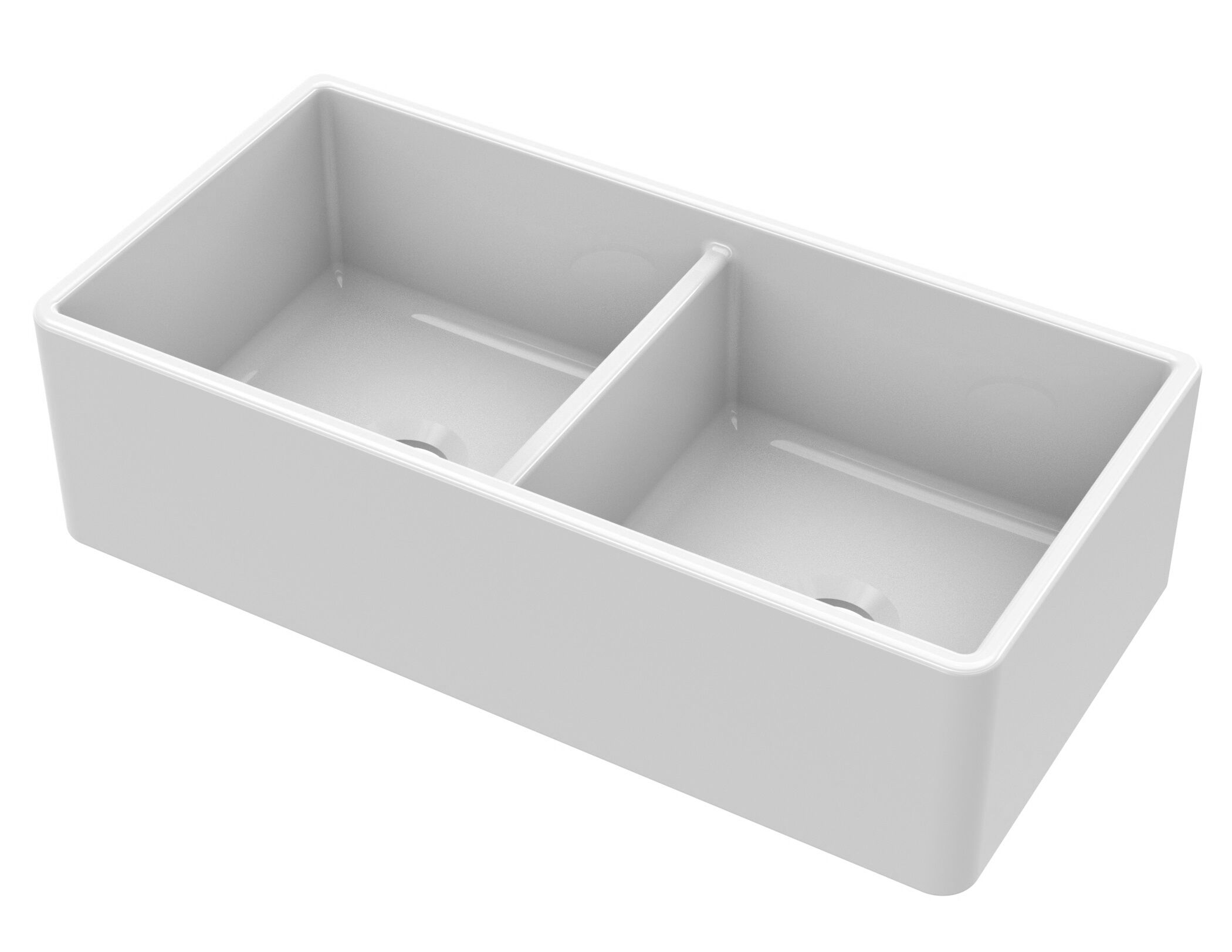 Valquest 36" Belfast Apron Front Fireclay Double Bowl Kitchen Sink