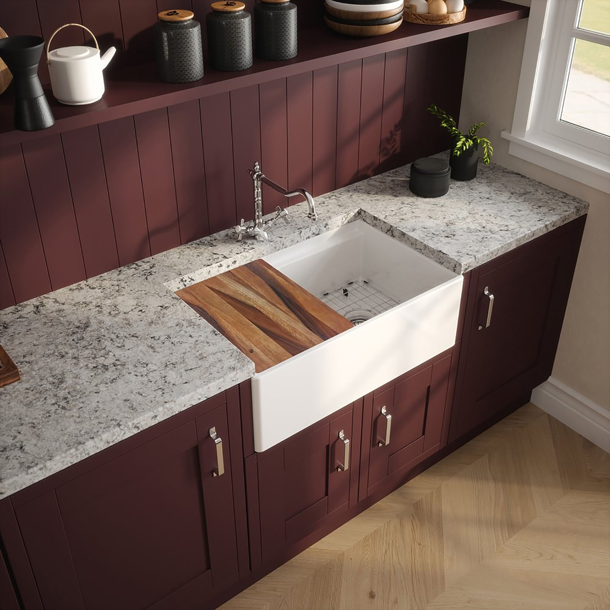 Valquest 36" Apron Front Fireclay Single Bowl Kitchen Sink