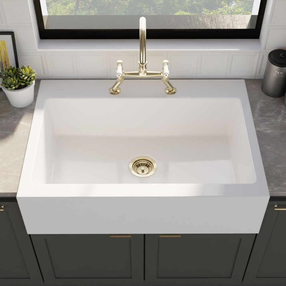 Valquest 33" Drop-In Fireclay Single Bowl Kitchen Sink