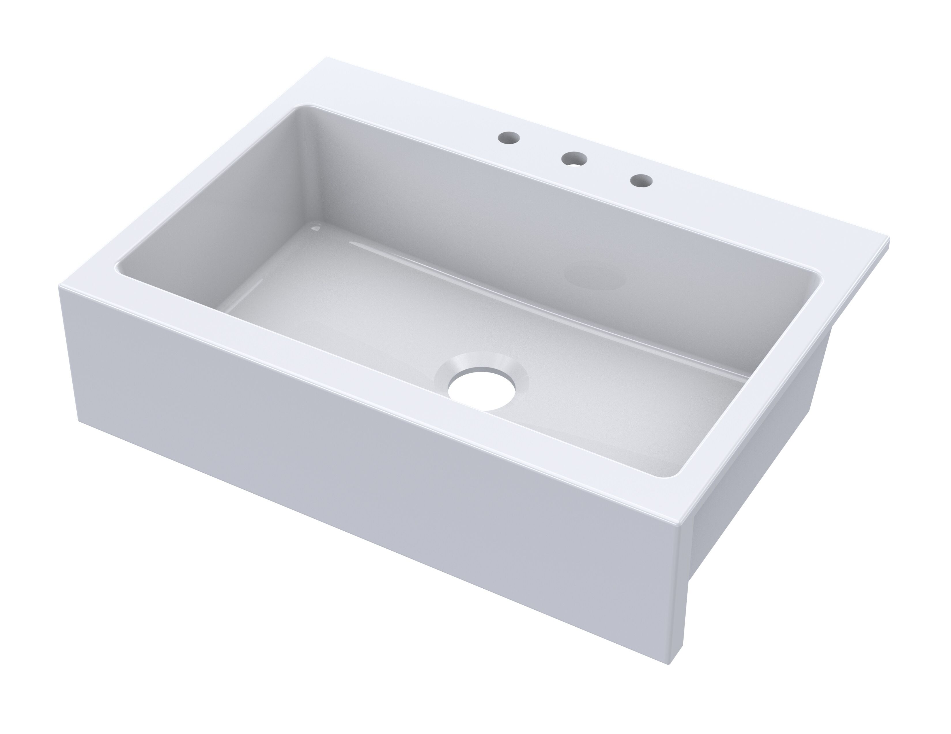 Valquest 33" Drop-In Fireclay Single Bowl Kitchen Sink