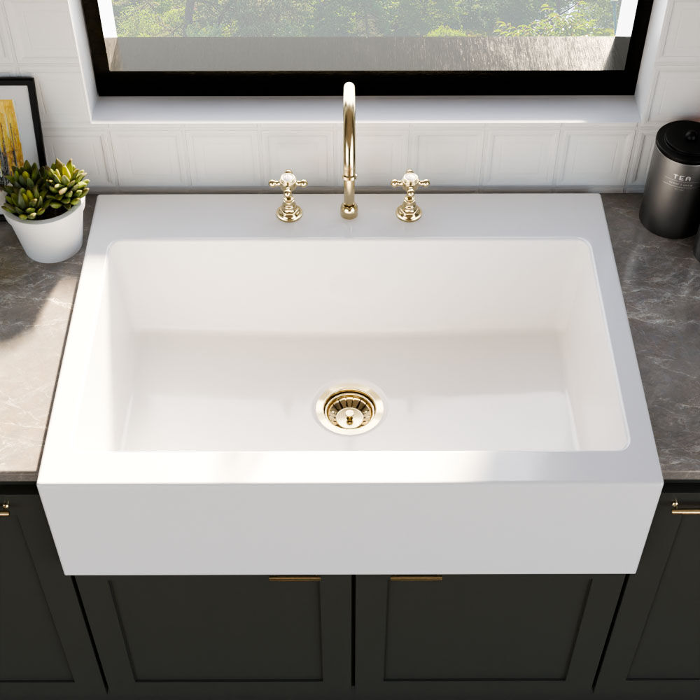 Valquest 33" Drop-In Fireclay Single Bowl Kitchen Sink