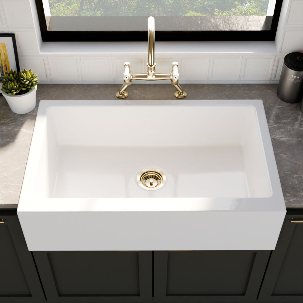 Valquest 33" Drop-In Fireclay Single Bowl Kitchen Sink