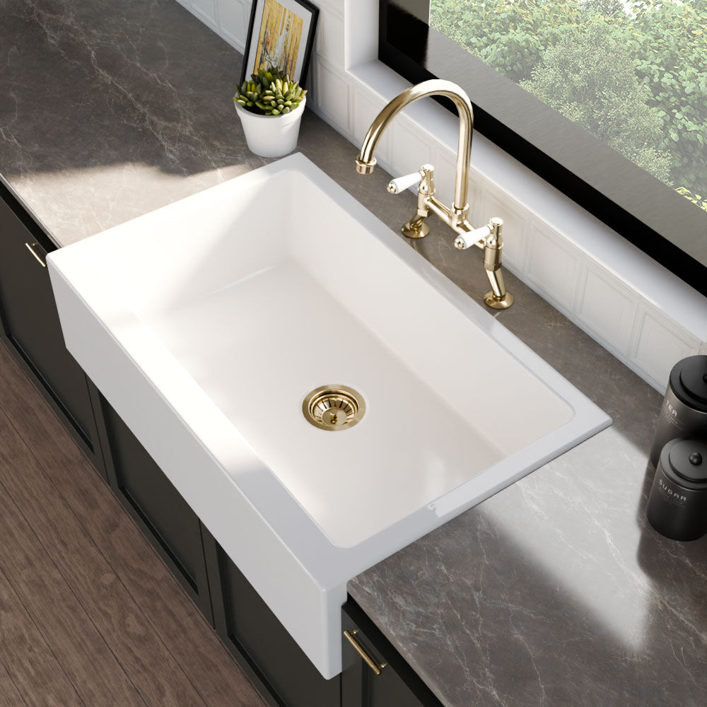 Valquest 33" Drop-In Fireclay Single Bowl Kitchen Sink